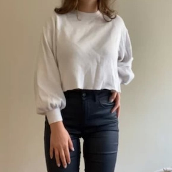 Bershka White Cropped Sweater - XS - Picture 2 of 3